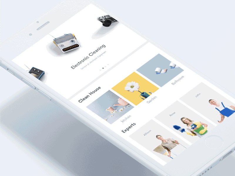 House Cleaning Booking app animation app cart cleaning flat home house ios iphone johnyvino process shopping