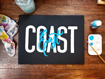 Born & Raised acrylic calligraphy halifax hand drawn lettering nova scotia paint typography wip