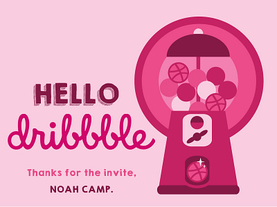 Helllo dribbble! debut first shot gumballs hellodribbble vector illustration