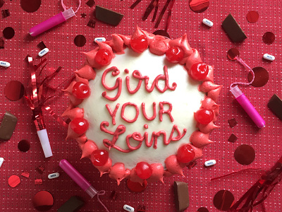 For Fuck's Cake - Gird Your Loins cake decorating food lettering hand lettering passiontopaid