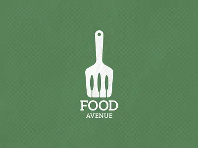 Food Avenue ancitis avenue food green kitchen logo negative space spatula tree trees