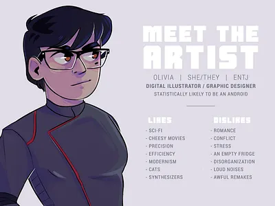 Meet The Artist illustration portrait stylized