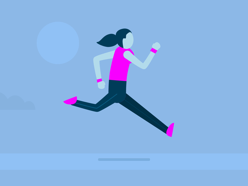 Evening Jog 2d after effects animation flat gif illustration jog loop minimal