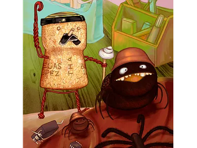 Don Lopez Y Las Ara As character design photoshop spiders