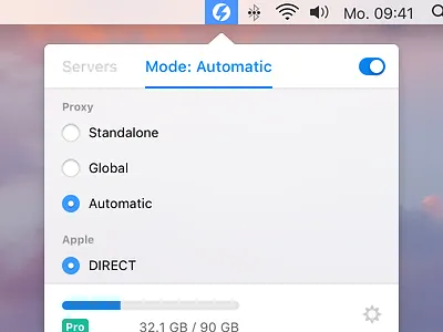 BlackSSL for Mac - Menubar App - Mode app blackssl mac macos menubar osx proxy server shadowsocks vpn