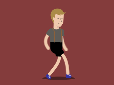 Suspenders man walking after effects animation gif guy illustration motion walk walking