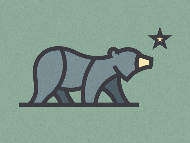 I saw a black bear art bear design hike hiking illustration logo mountains star woods