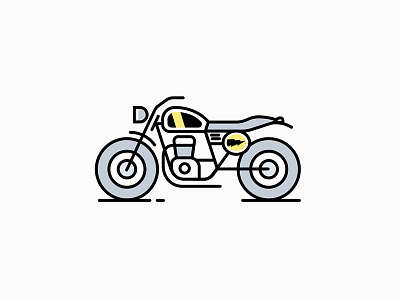 scrambler motor bike drive explore icon illustration line moto motorbike motorcycle outline speed travel