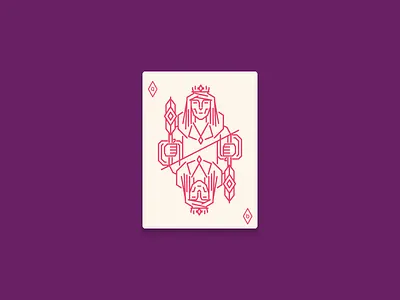 The Queen card diamond graphic design icon icon design illustration playing card queen of diamonds