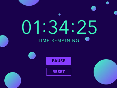 Countdown bubbles circle countdown dailyui dark glow gradient neon simple space timer