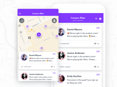 BlipMe - Campus Blip app blipme blips campus cards ios location map mobile people social