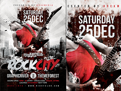 Rock Concert Flyer Template alternative city concert festival flyer gig party poster psd rock template vintage