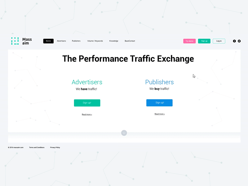 MassAim UI concept animation concept design flat landing page parallax ui web