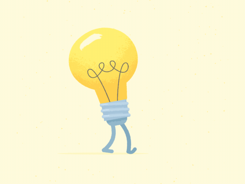 When you've got a great idea bouncy happy idea lightbulb loop rubberhose walk cycle walkcycle