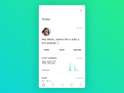 Message Item app health mobile screen tab timeline ui ux