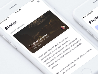 App Exploration app apple cards concept ios11 iphone reading app stories typo typography ui ux