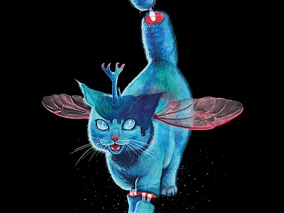 Space Beetlecat beetle blood bones cat illustration psychedelic space spacecat