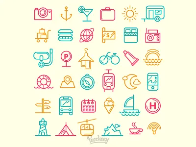 Traveling Icons adobe free icon line art line design travel icon vector