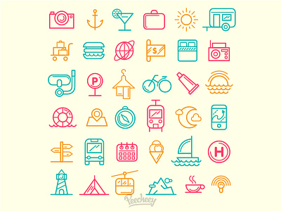 Traveling Icons adobe free icon line art line design travel icon vector