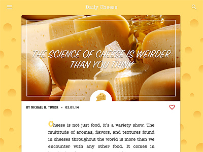 Daily UI #035 - Blog Post 035 blog post cheese daily ui yellow