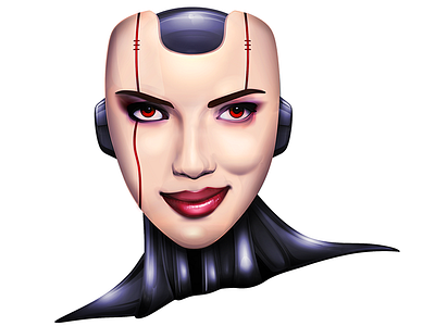 Scarletbot android illustration robot scarlett johansson