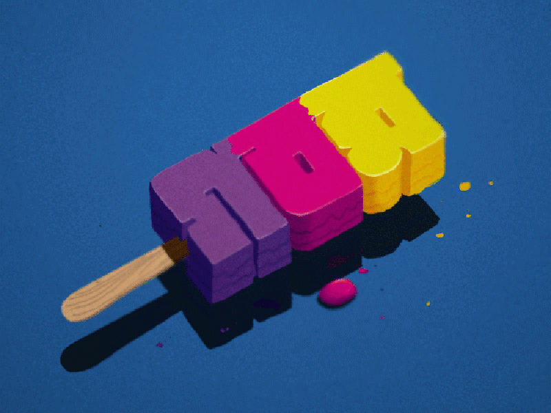 "Gorom" - Bengali Animated Type bangla bengali gif gorom hot ice cream illustrated illustration lettering melt type typography