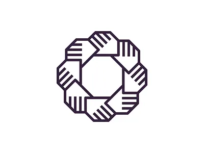 Community brand community hands icon logo optimism support wreath