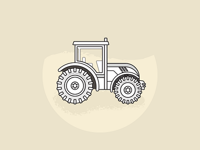 Tractor: An Illustration coffee farming layer neutral sandy illustration shadow strokes texture tractor vector