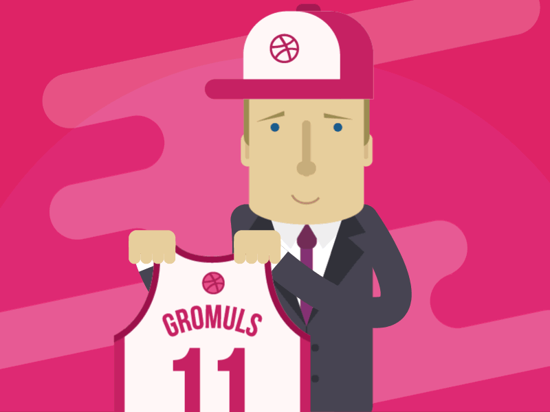 Hello, Dribble! Draft Day animation draft draft night dribbble first shot illustration jersey