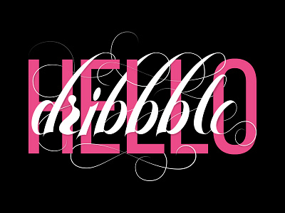 Hello Dribbble! debut first hand lettering illustration lettering script type typography