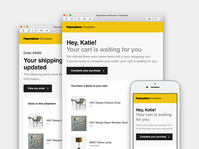 ✈️ Paperplane – Responsive email templates digest email email template helvetica html mailchimp notification responsive shopify sketch