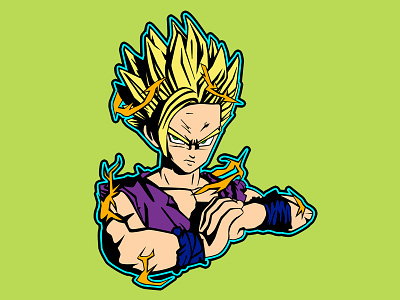 Teen Gohan Enamel Pin dragon dragon ball z fan geek gohan goku illustrator nerd photoshop saiyan super vector