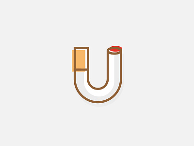 U pause cigarette letter monogram u