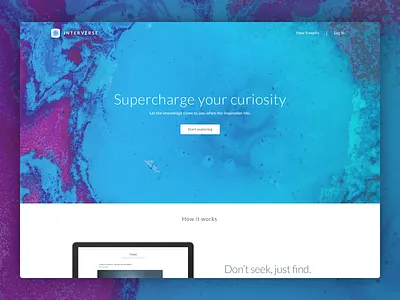 Interverse Landing Page interverse landing page learning ui web