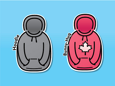 Hoodie vs. Bunny-Hug (Saskatchewan Slang) bunny hug bunnyhug canada 150 canada day canadian hoodie saskatchewan stickers sweater