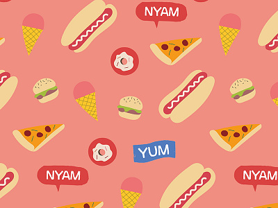 Foodporn design pattern design donnut foodporn hamburguer ice cream nyam pattern pizza