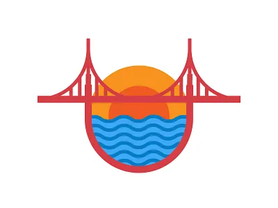 San Francisco Sunset badge bayarea goldengate sanfrancisco sf