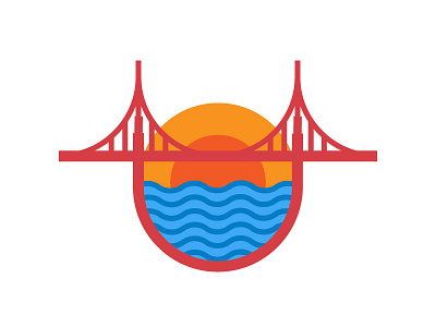 San Francisco Sunset badge bayarea goldengate sanfrancisco sf