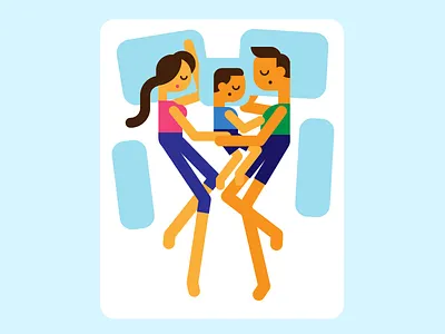 Good Night character flat illustration simple