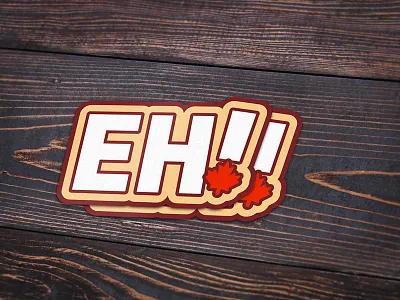 Eh! canada eh leaf maple mule red sticker