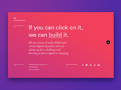 Contact arrow clean contact design gradient interactive pink purple simple social ux web