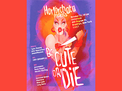 Spoopy drag drag queen event flyer flyer halloween horror nightlife retro vintage