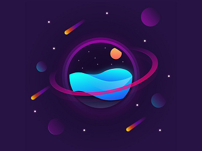 Space gradient illustration illustrator space