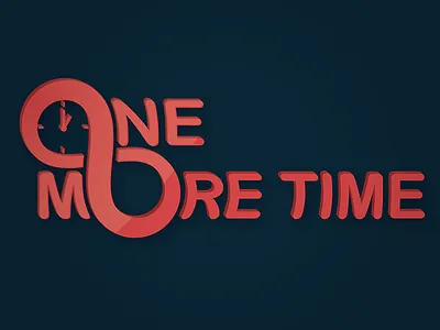 One More Time clock design infinity logo text type typography watch