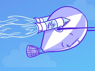 Supa-fly balloon illustration mascot