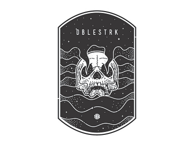 Hazy black white graphic design illustration skull