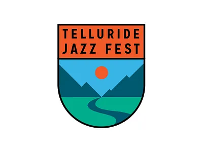 Telluride Patch badge colorado icon logo mountains patch river simple sky telluride typography valley