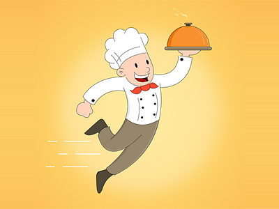 Food Delivery character design chef clean delivery food food delivery chef illustration logo