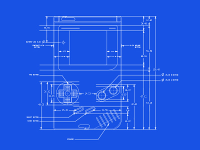 Blueprint Gameboy classic blue blueprint classic gameboy illustration nintendo