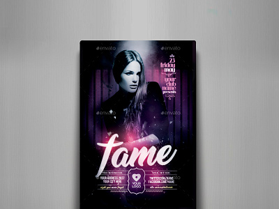 Fame Rocks Flyer Template boutique disco fashion fest glamour mode night club party promotion sexy shopping show